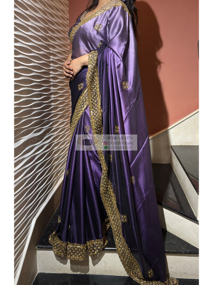 Amethyst Ombre Georgette Zeenat Saree kreationbykj