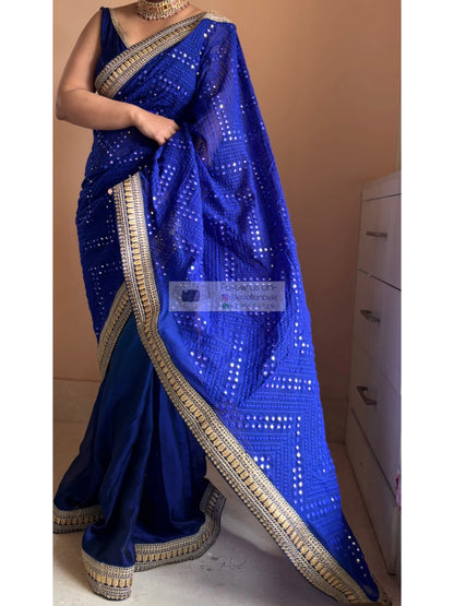 Siyahi Ombre Sheesh Saree