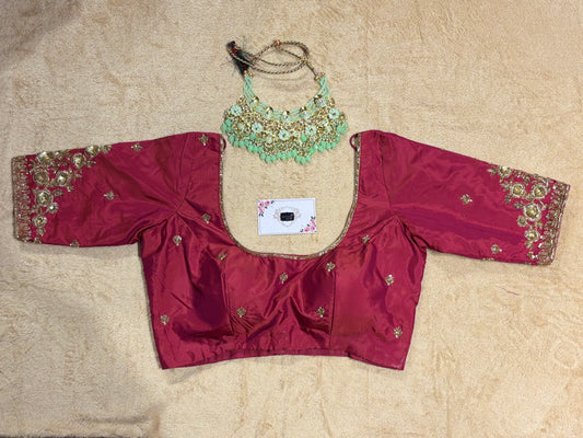 Magenta Bridal Silk Blouse