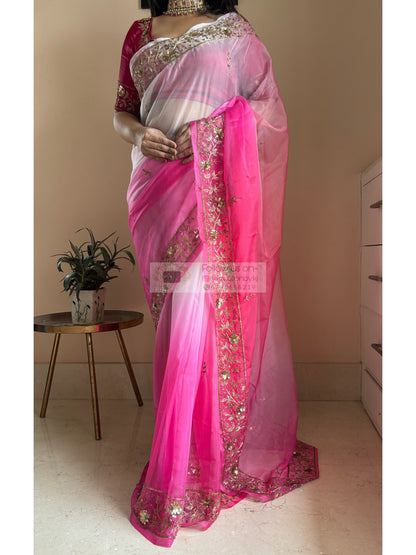 Gulabi Ombré Anaya Saree kreationbykj