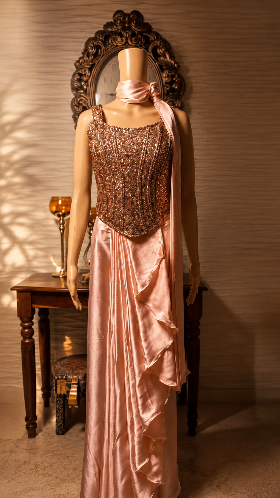 Peach Elsa Drape Set
