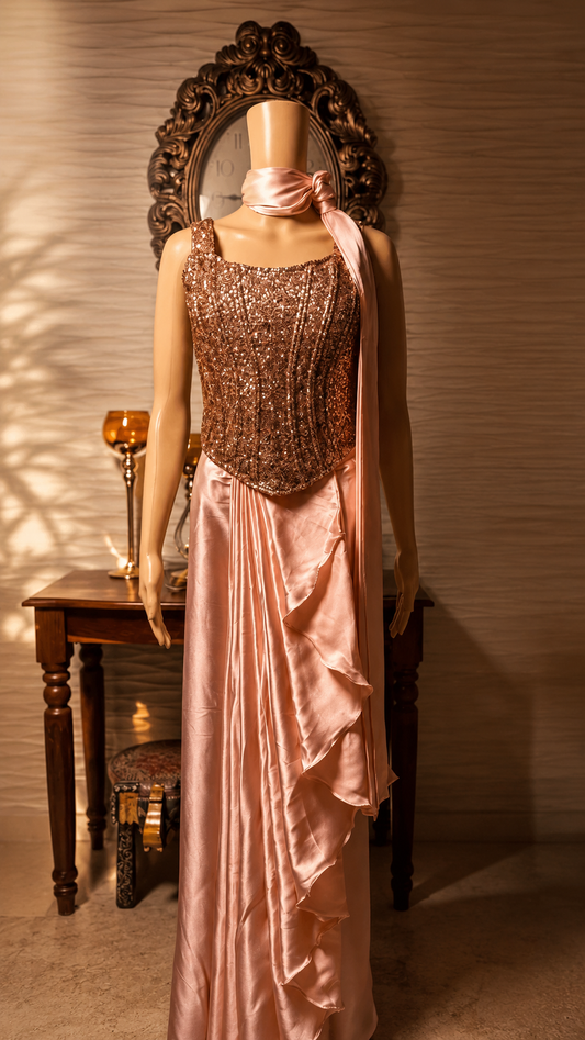 Peach Elsa Drape Set