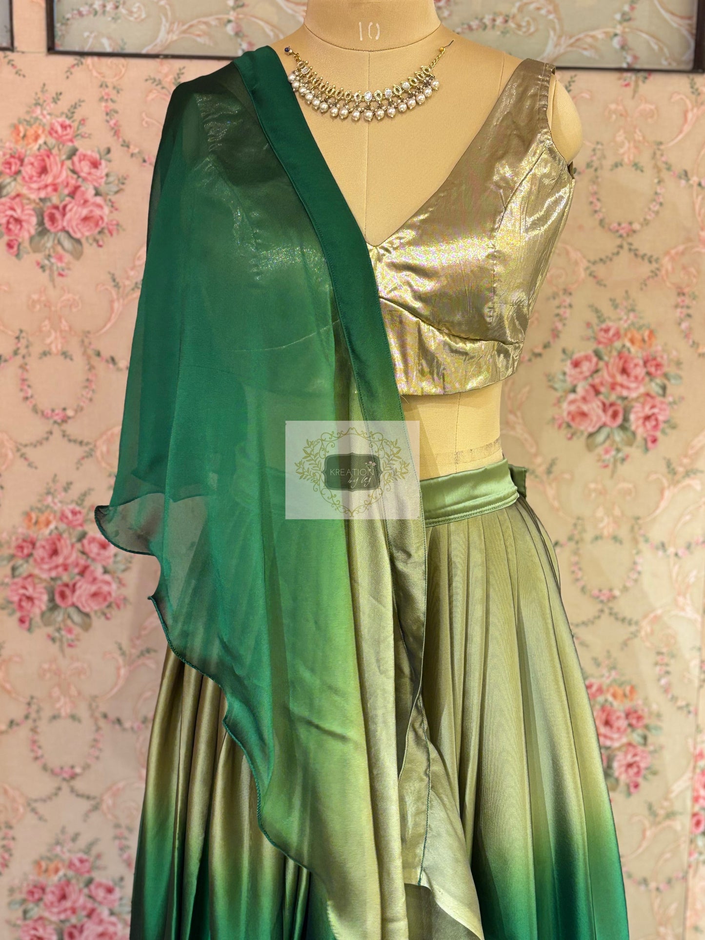 Green Ombre Lehenga kreationbykj