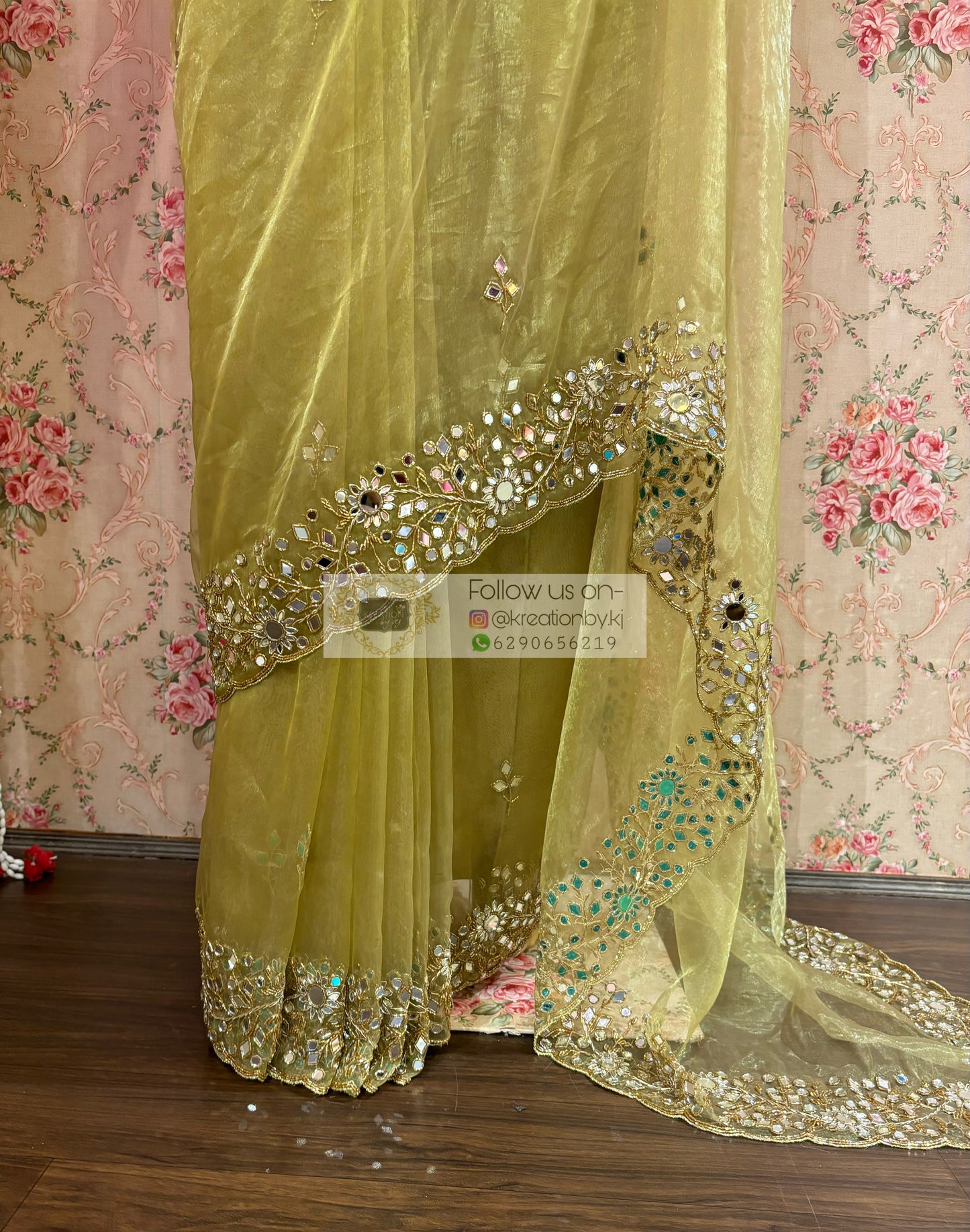 Pista Green Sheesh Mahal Saree