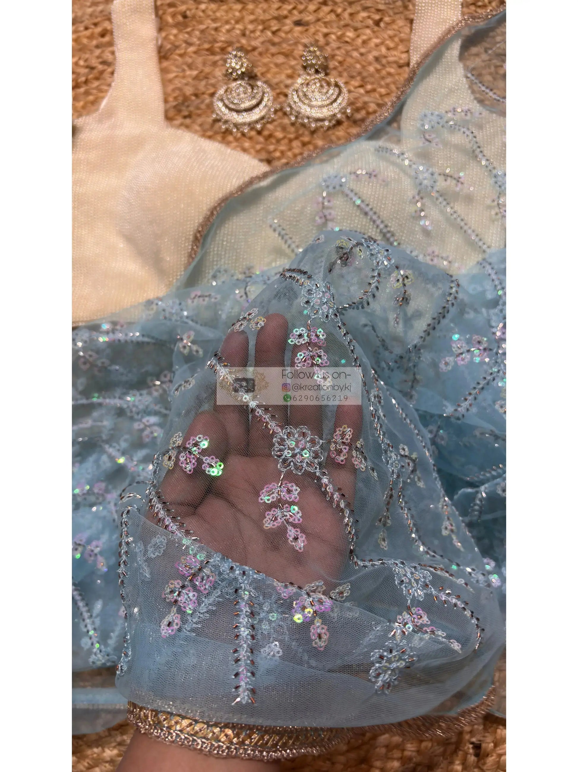Blue Speing Sequin Soiree Kreation by KJ