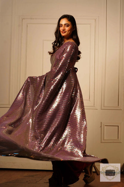 Shimmer Dazzle Sequin Cocktail Saree Kreation by KJ