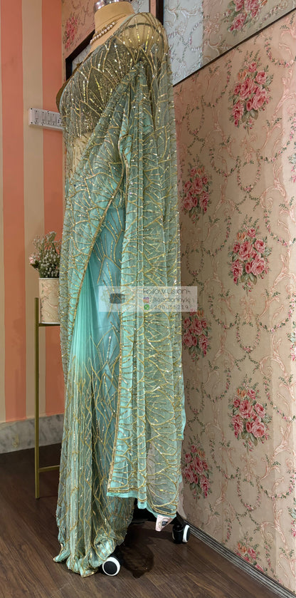 Powder Blue A Sky Full of Stars Saree