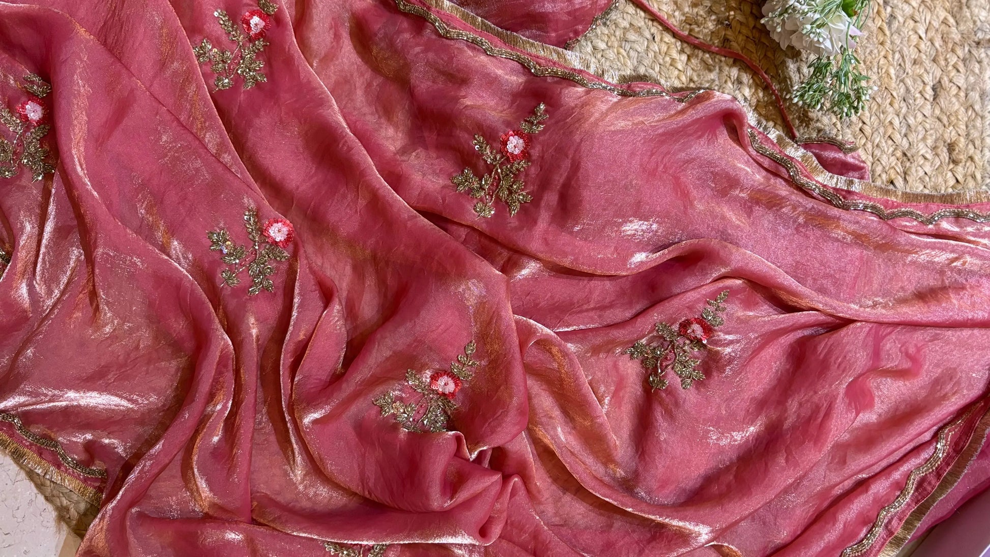 Summer Rose Pink Saree Kreation by KJ