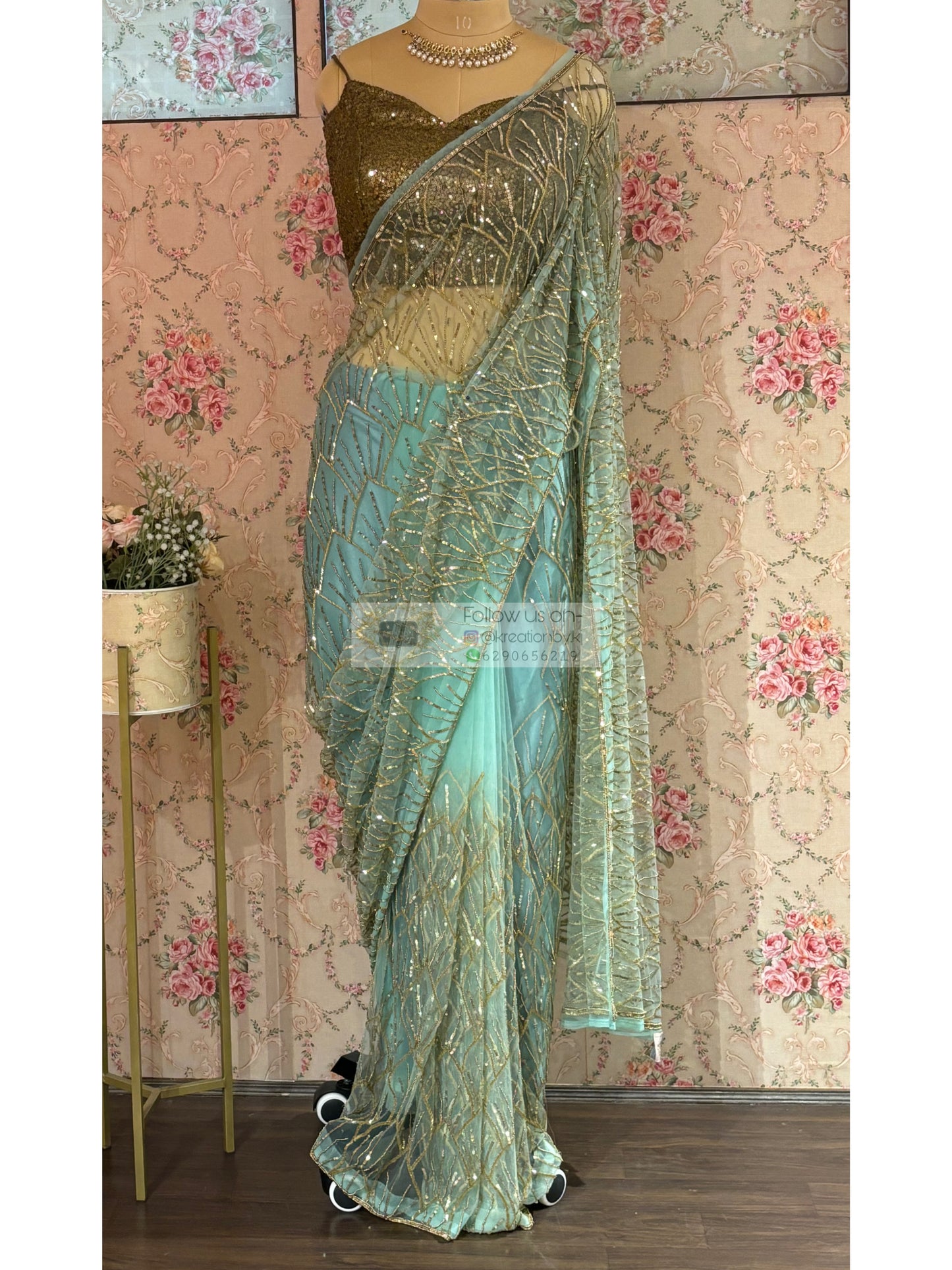 Powder Blue A Sky Full of Stars Saree