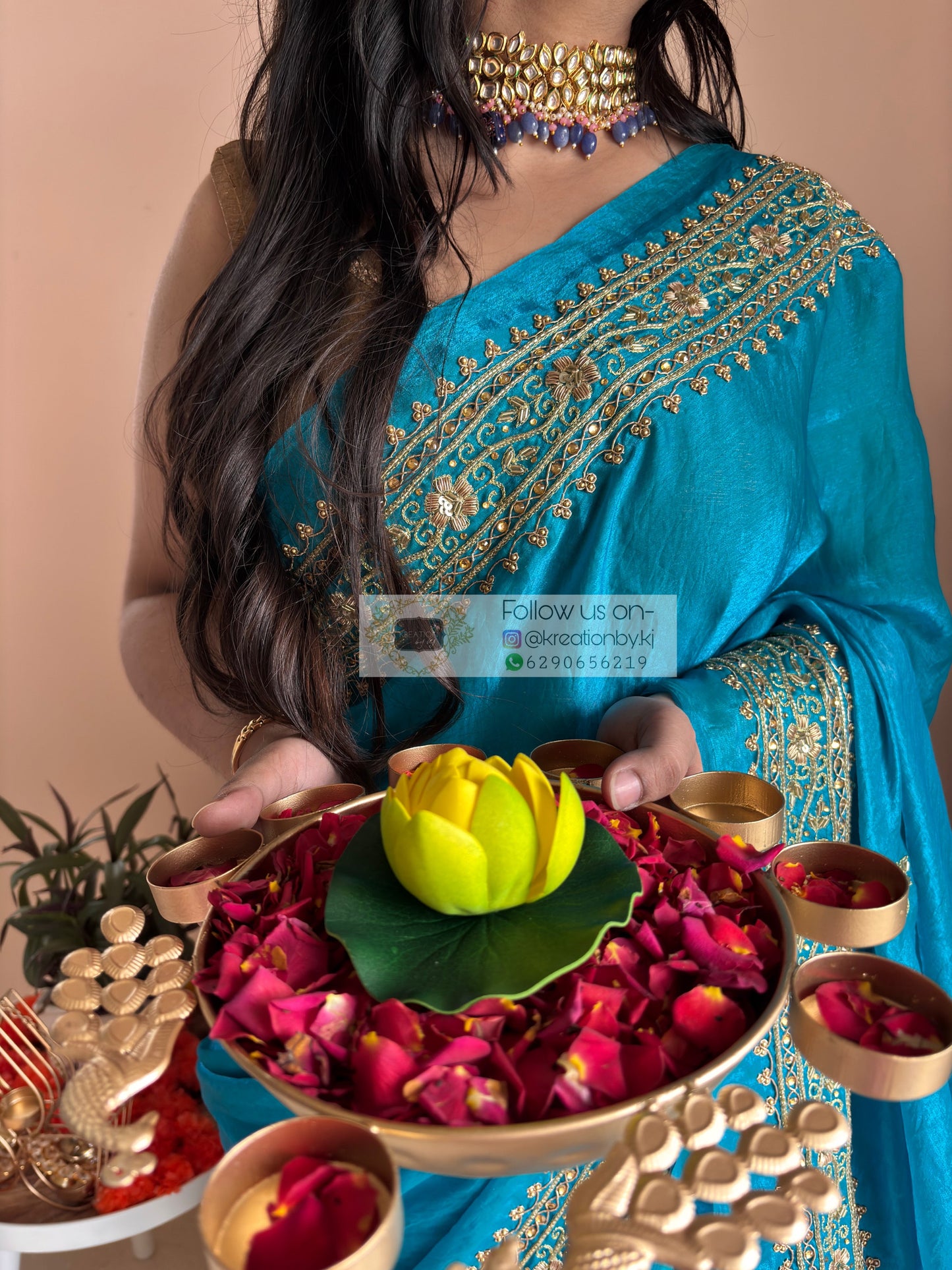 Persian Blue Zarina Saree kreationbykj