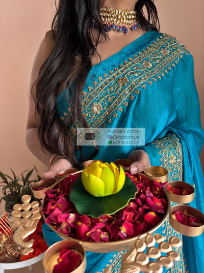 Persian Blue Zarina Saree kreationbykj