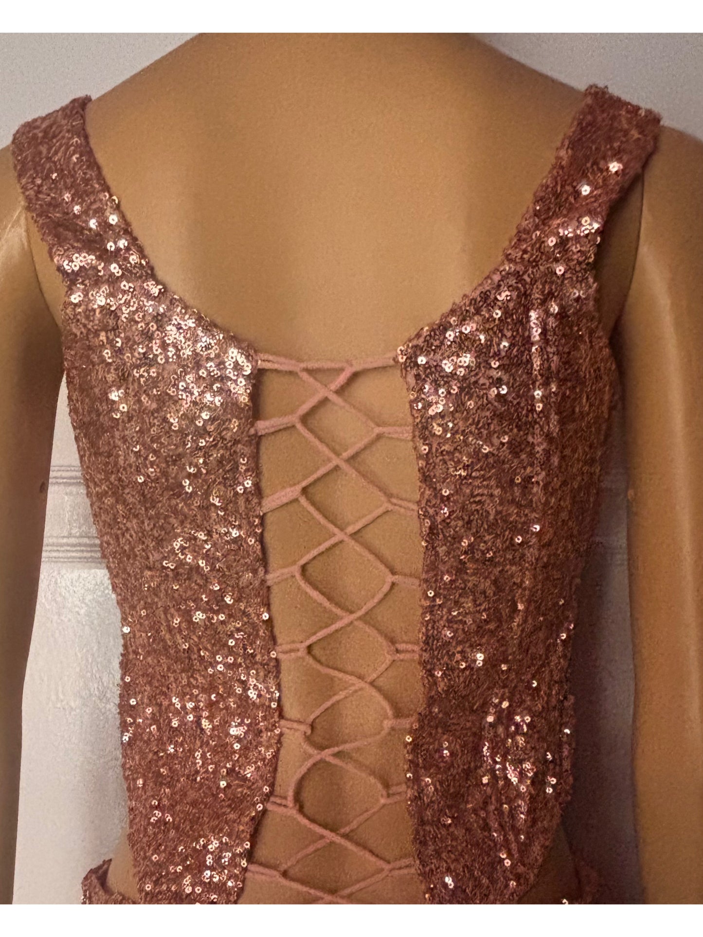 Rose Gold Sequin Embellished Corset Blouse