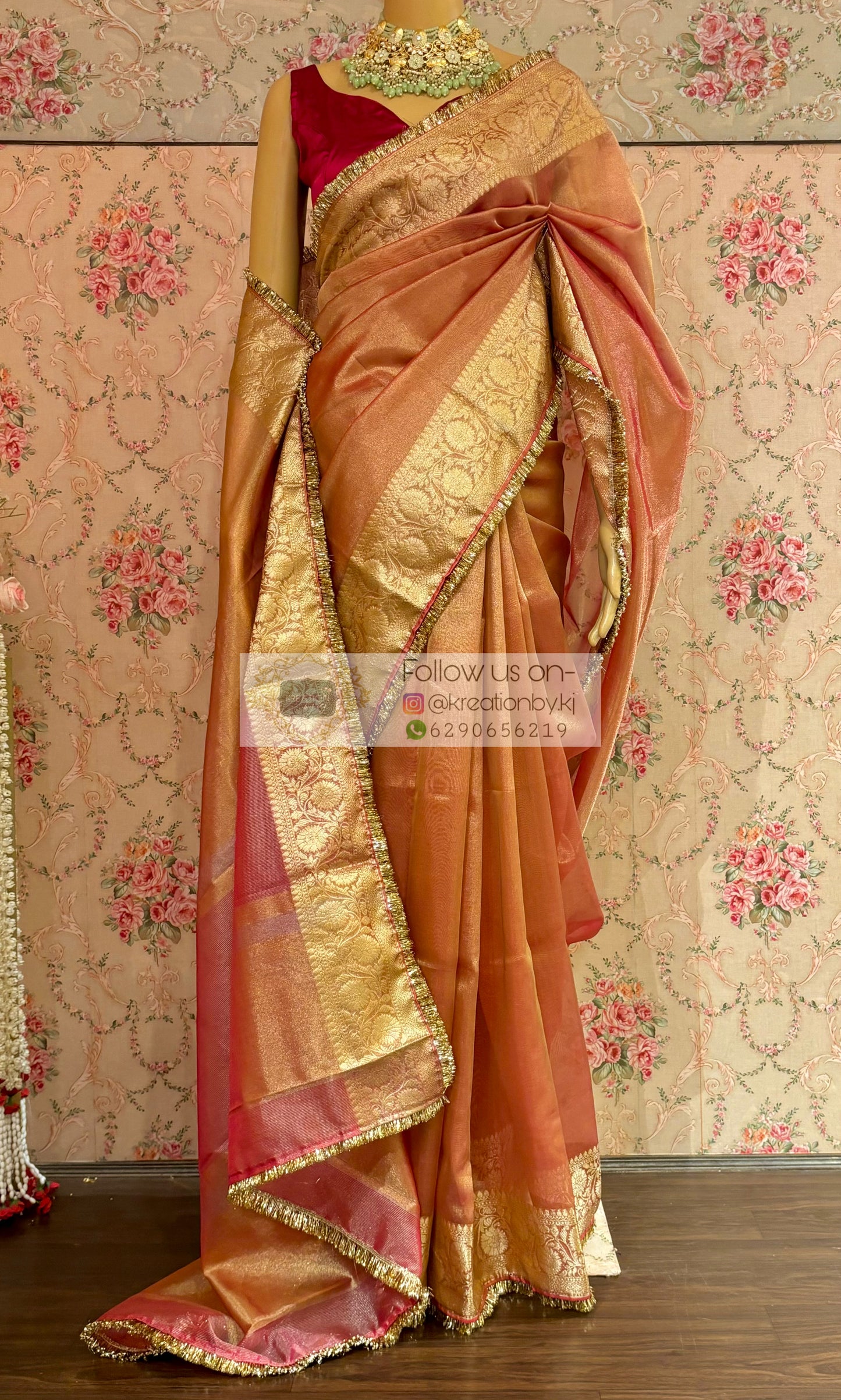Banarasi Tissue Saree with Gota Kiran Lace