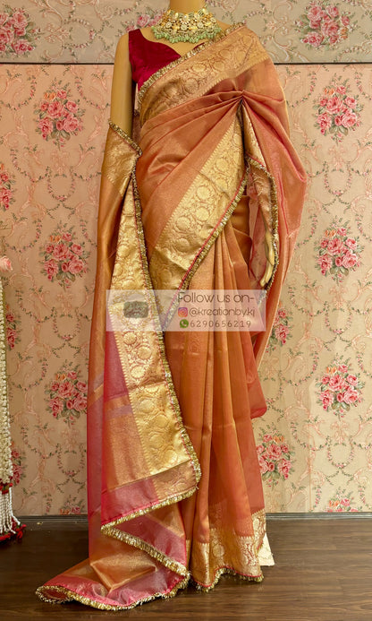 Banarasi Tissue Saree with Gota Kiran Lace