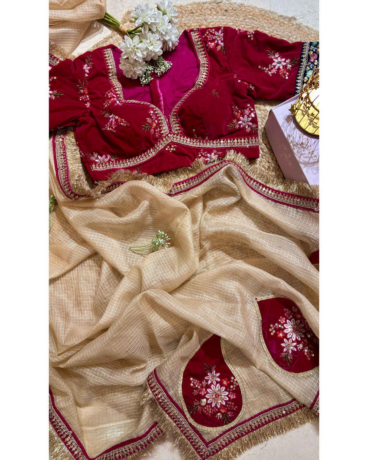 Beige Subho Kota Saree