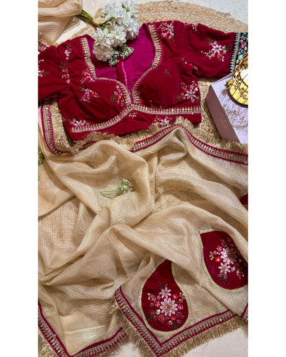 Beige Subho Kota Saree