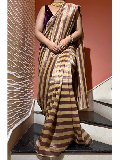 Striped Tissue Saree Kreation by KJ