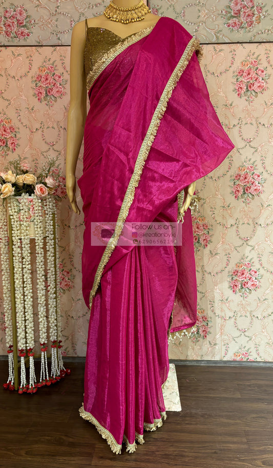 Gulabi Banno Tissue Saree