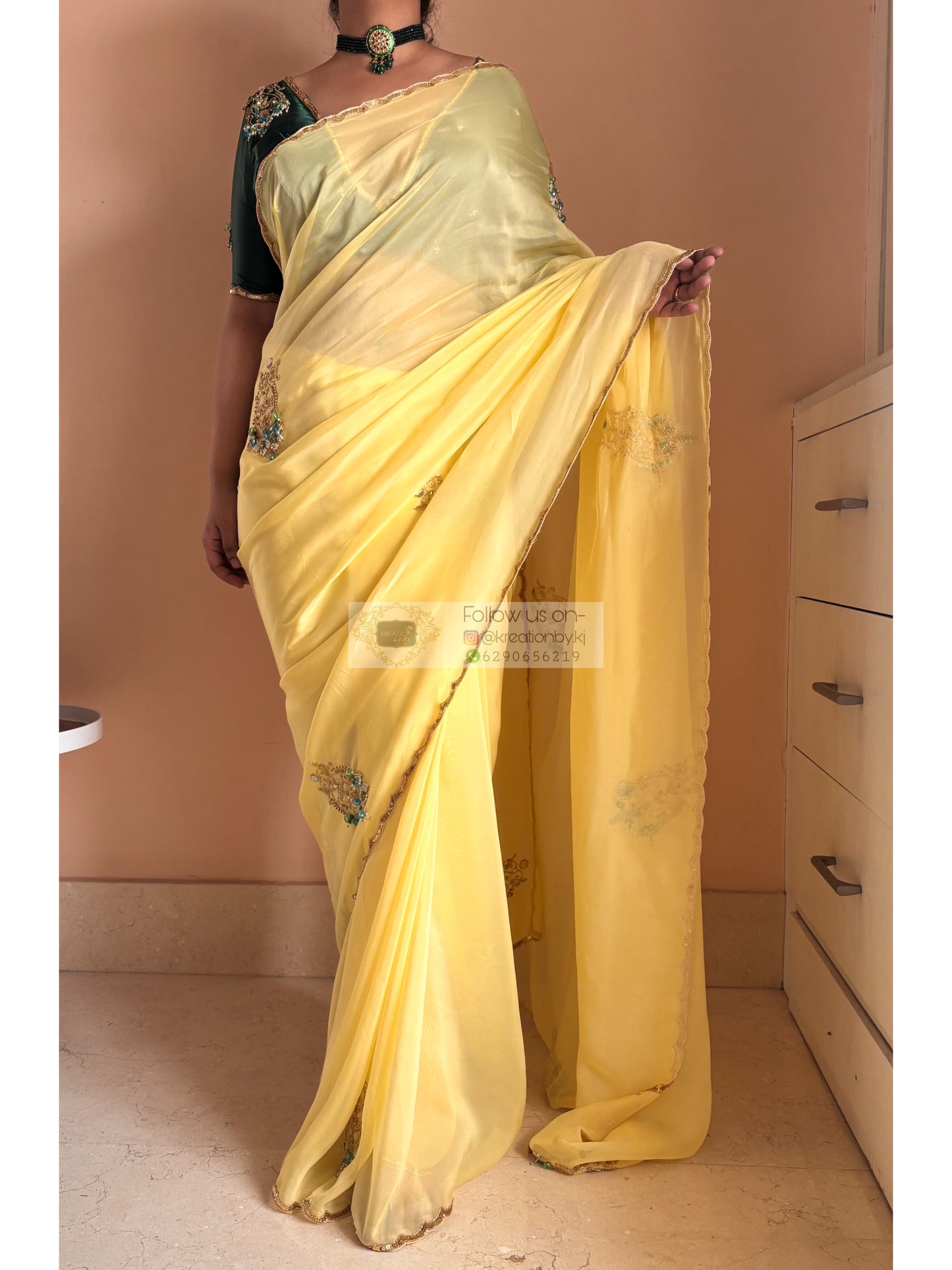 Pristine Yellow Scent of Yesterday Saree