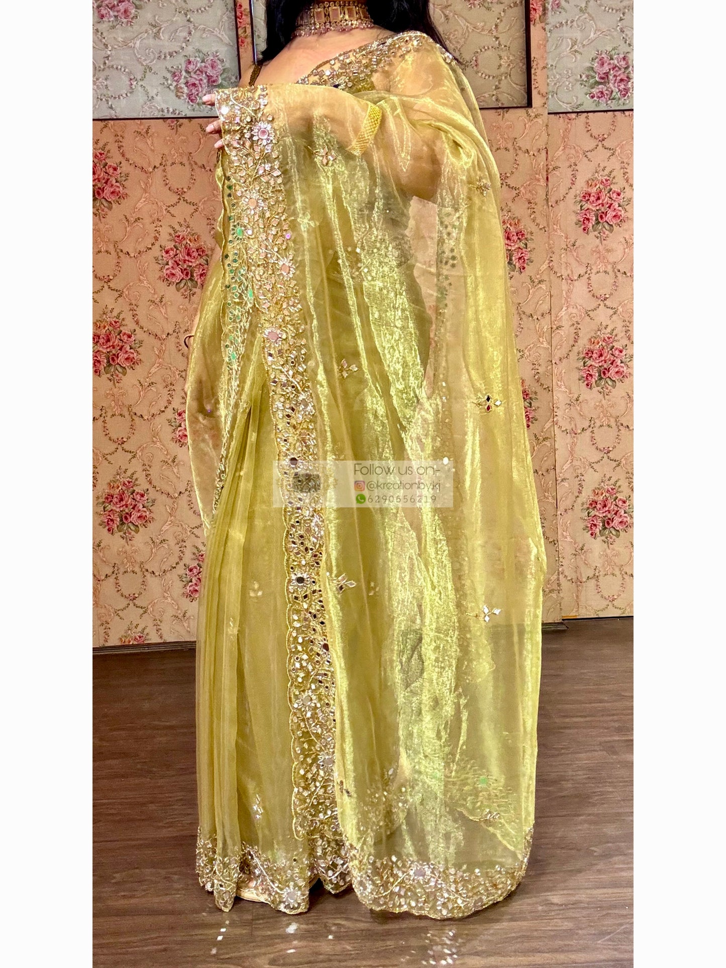Pista Green Sheesh Mahal Saree
