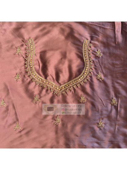 Rose Beige Zarina Saree kreationbykj