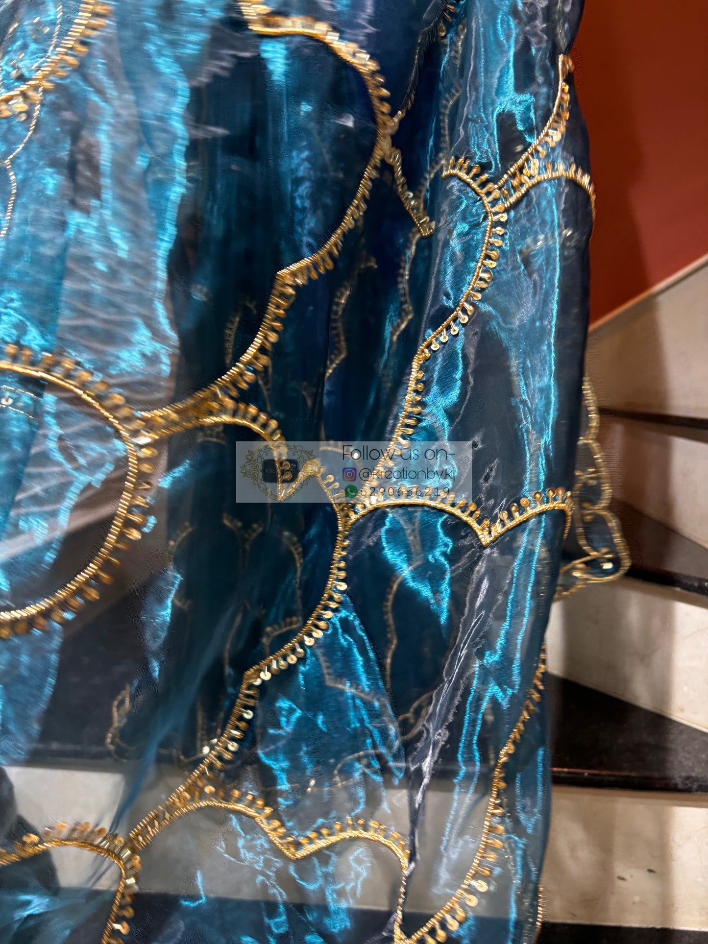 Cobalt Blue Chaudhvin ka Chand Saree