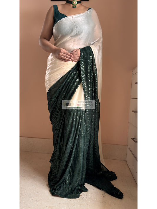Pine N Frost Shimmer Sequin Saree
