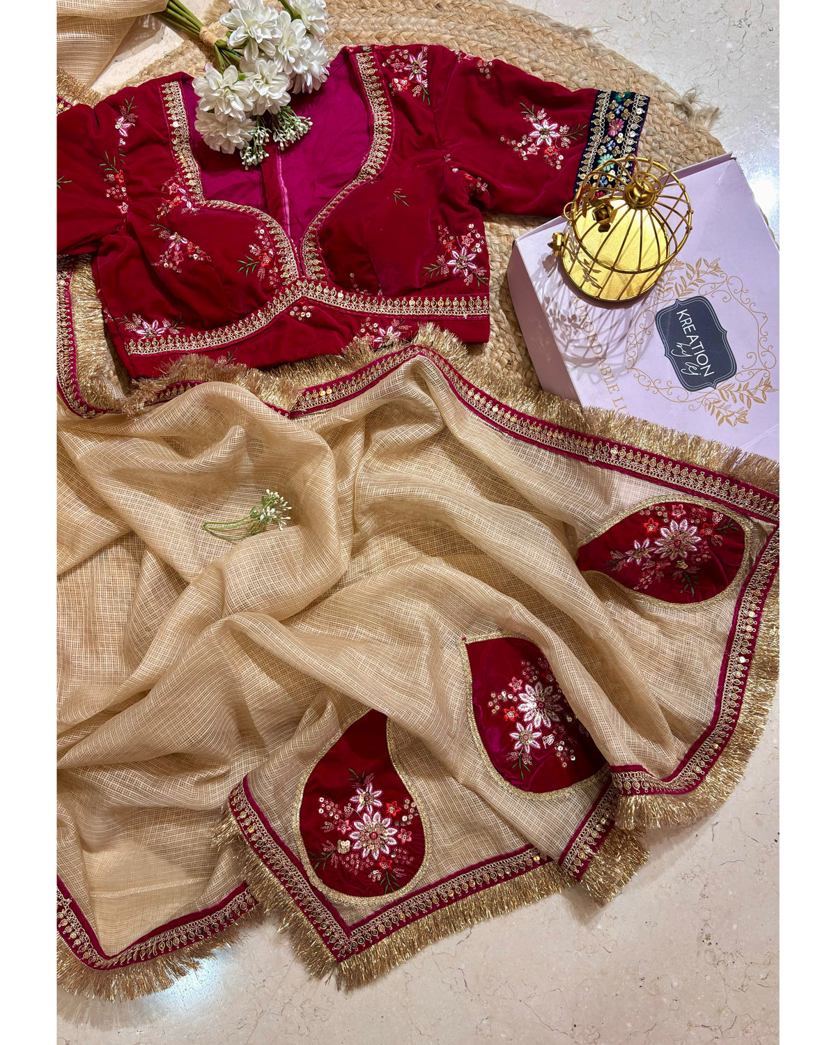 Beige Subho Kota Saree