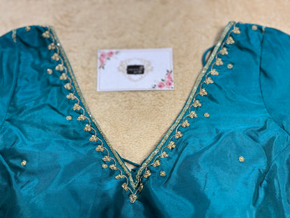 Teal Silk Blouse