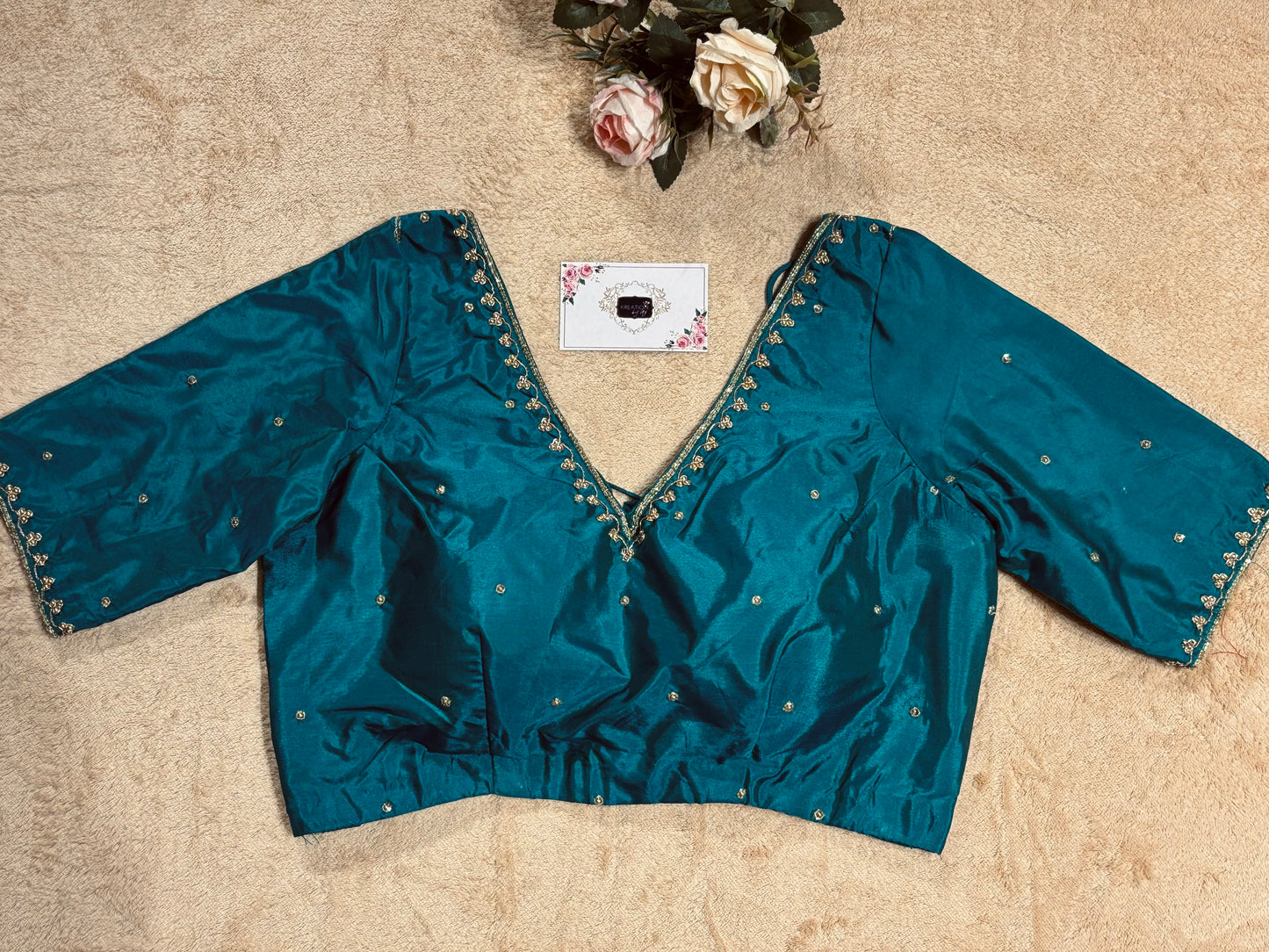 Teal Silk Blouse