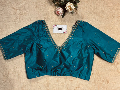 Teal Silk Blouse