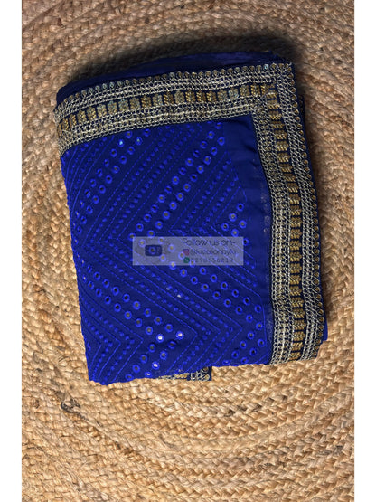Siyahi Ombre Sheesh Saree Kreation by KJ