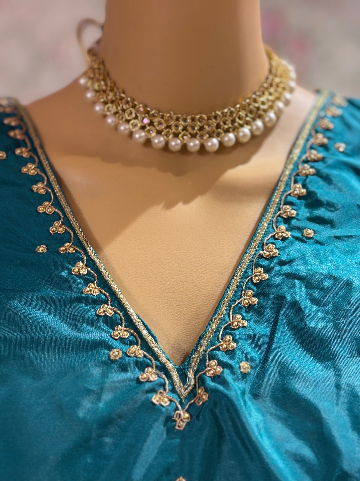 Teal Silk Blouse
