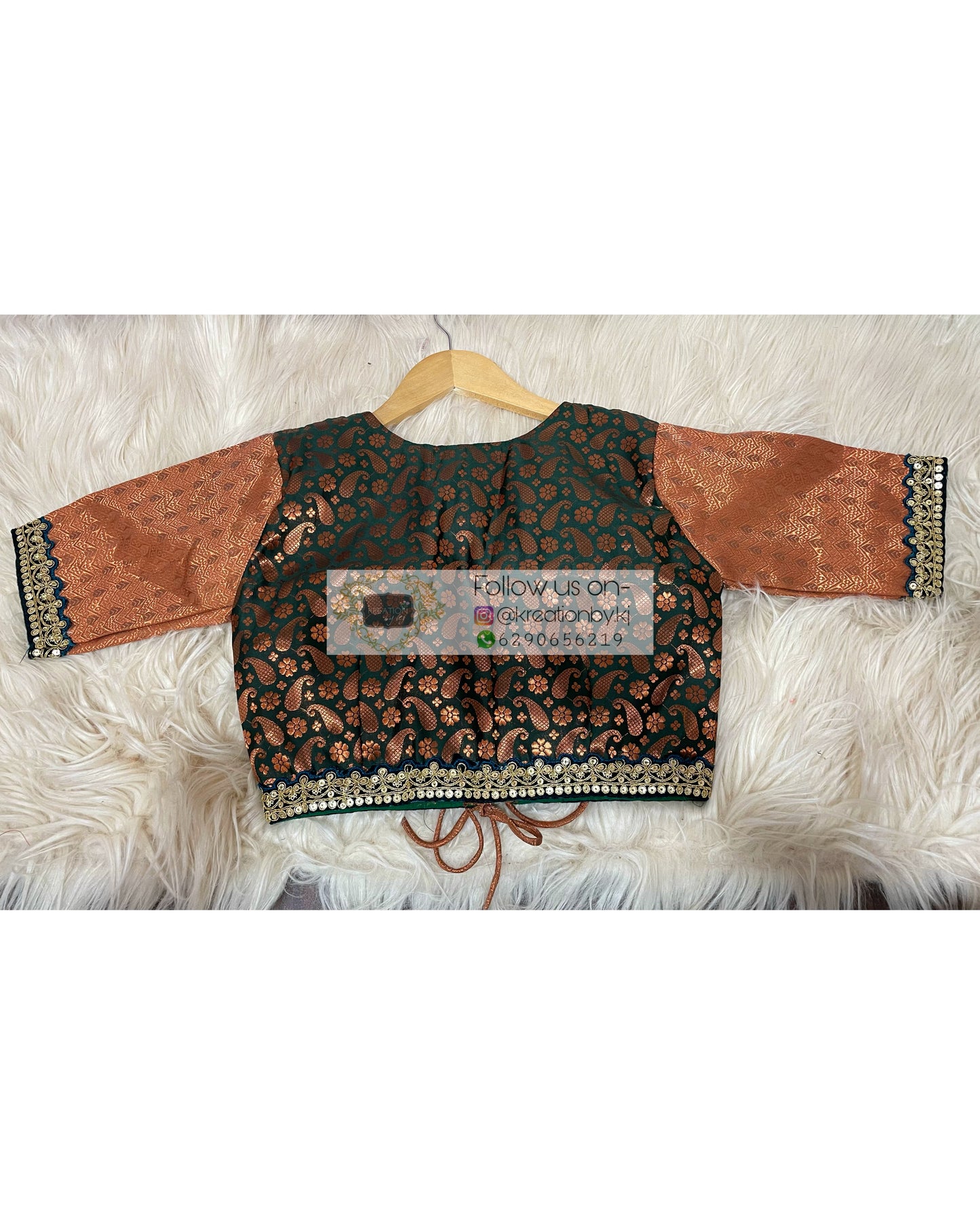 Copper Bottle Green Darbari Cut Blouse