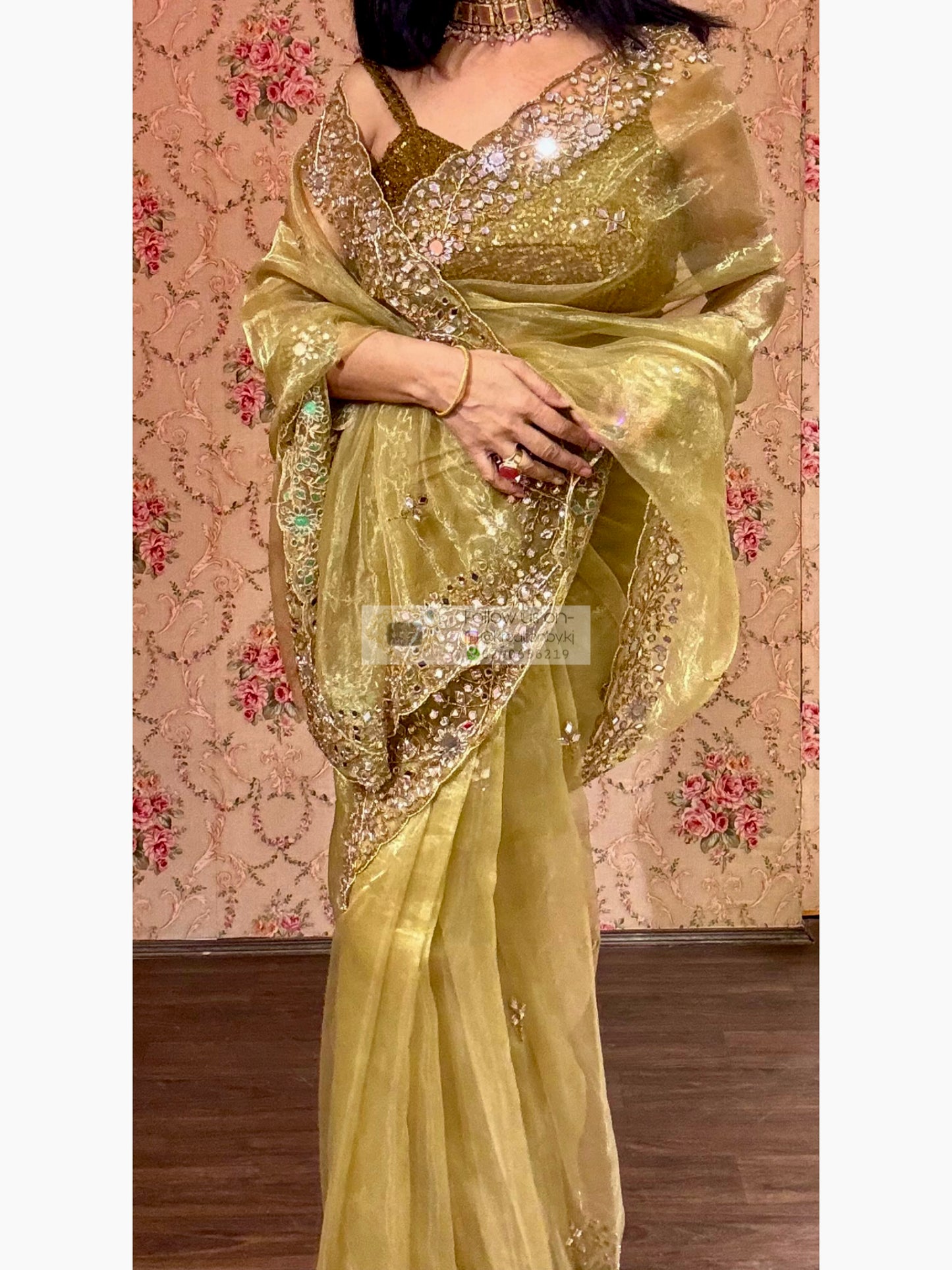 Pista Green Sheesh Mahal Saree