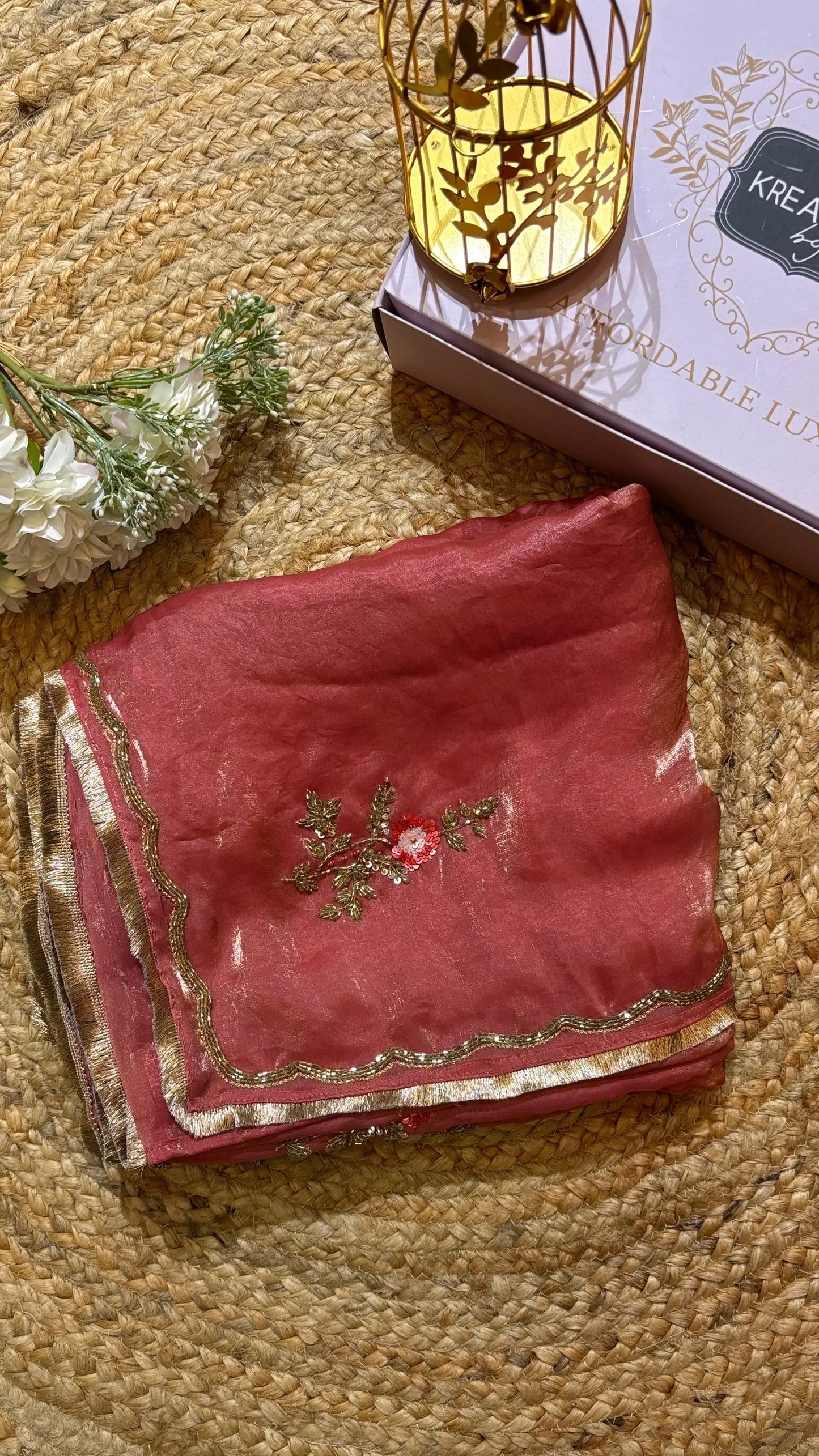 Summer Rose Pink Saree Kreation by KJ