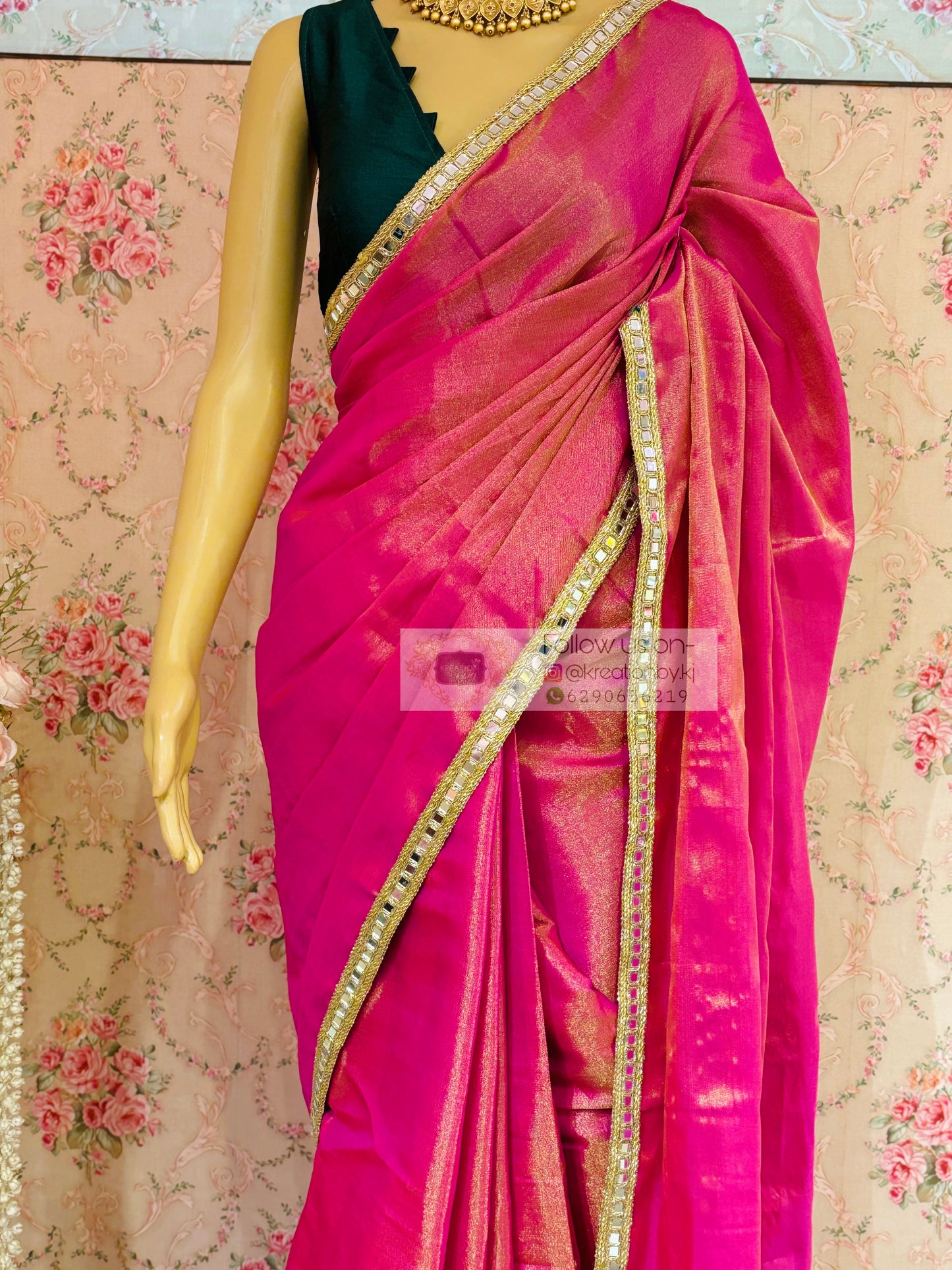 Hot Pink Mirage Saree