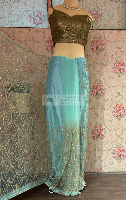 Powder Blue A Sky Full of Stars Saree