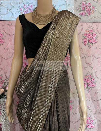 Black and Gold Cocktail Saree