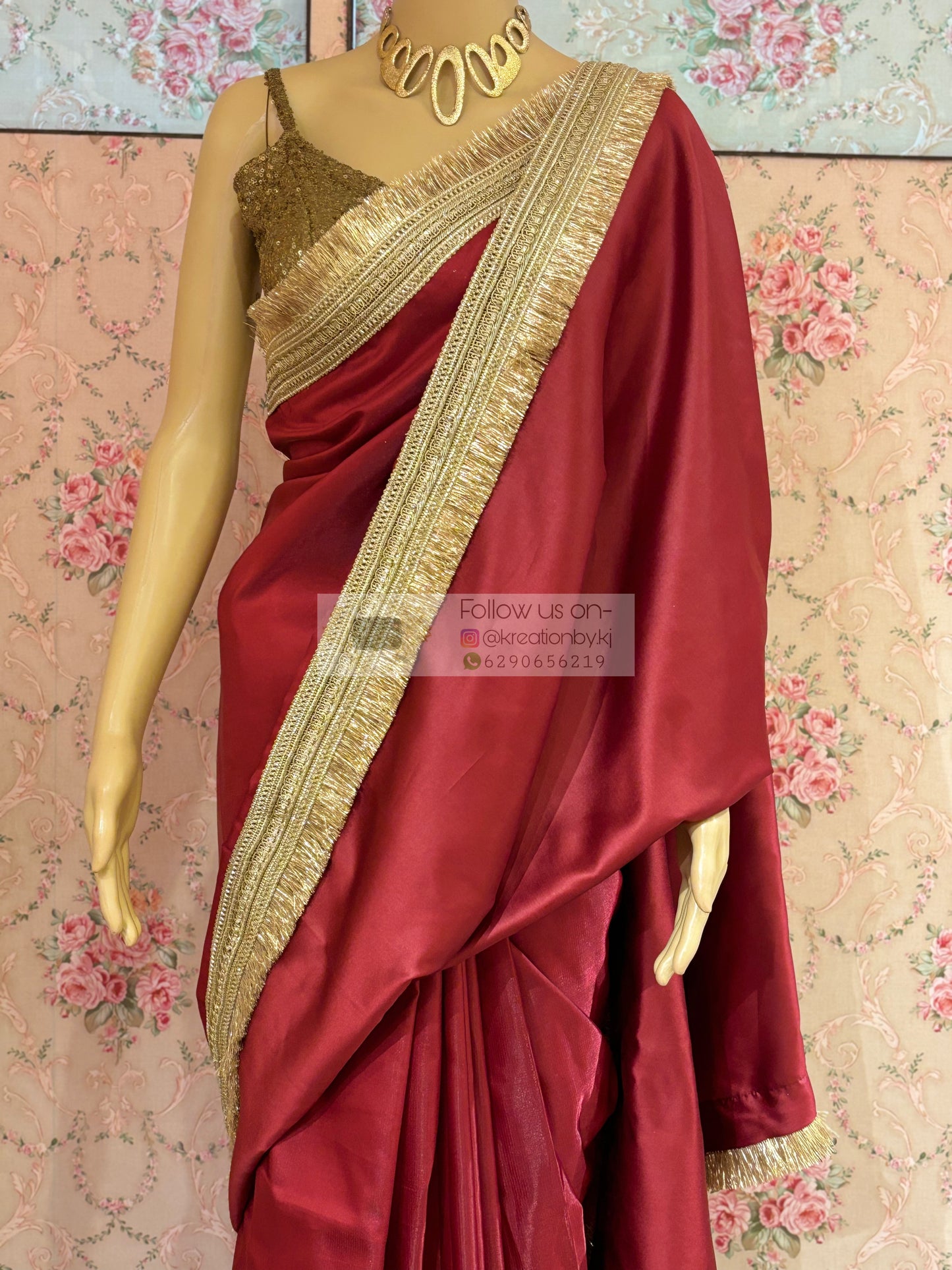 Maroon Silk Banno Saree