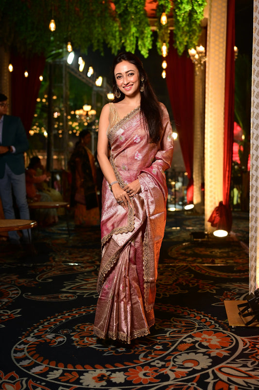 Lilac Designer Tissue Silk Banarasi Saree