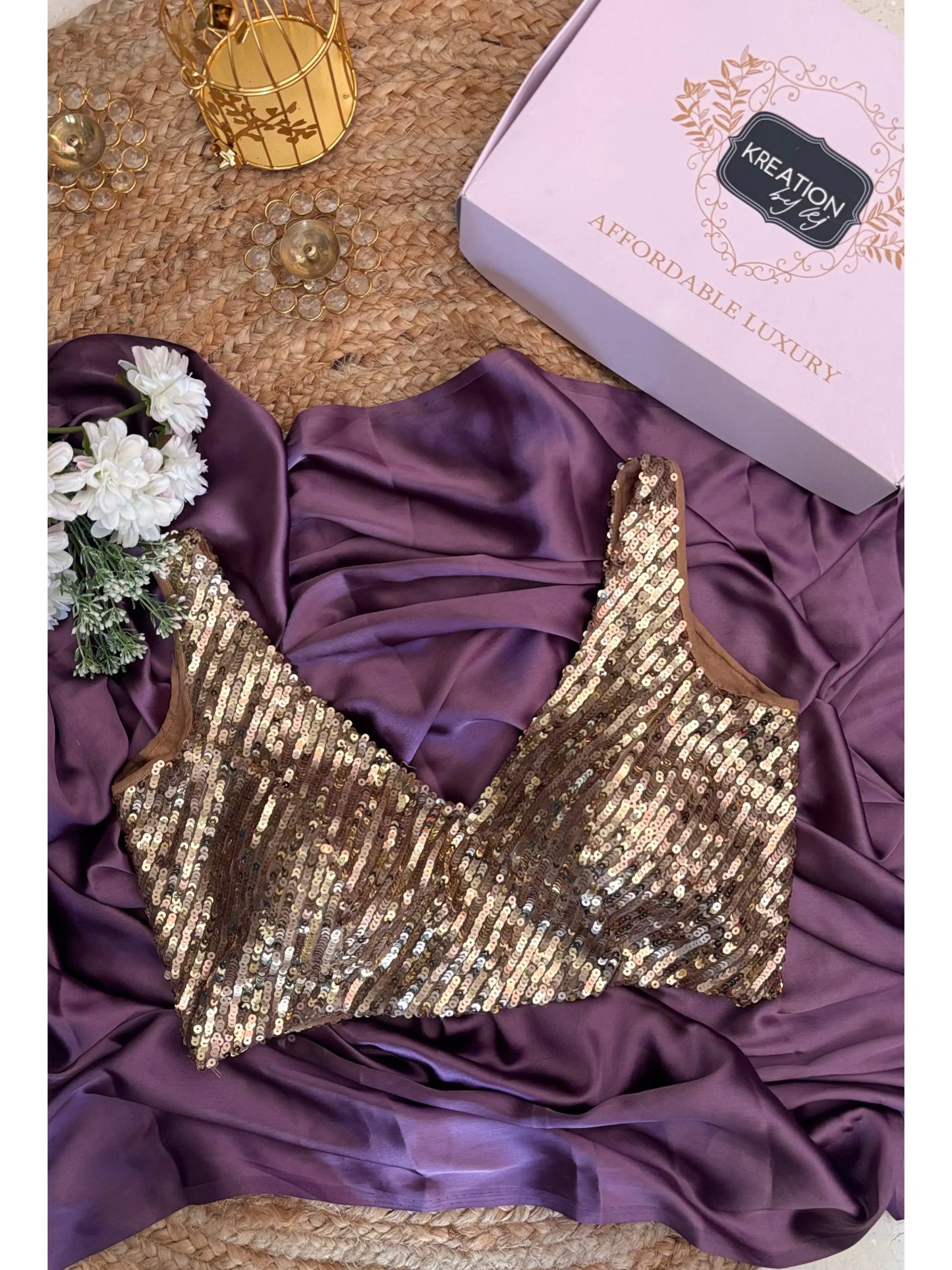 Golden Knitted Sequin Sleeveless Blouse Kreation by KJ
