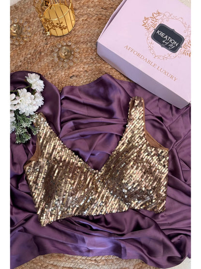 Golden Knitted Sequin Sleeveless Blouse Kreation by KJ