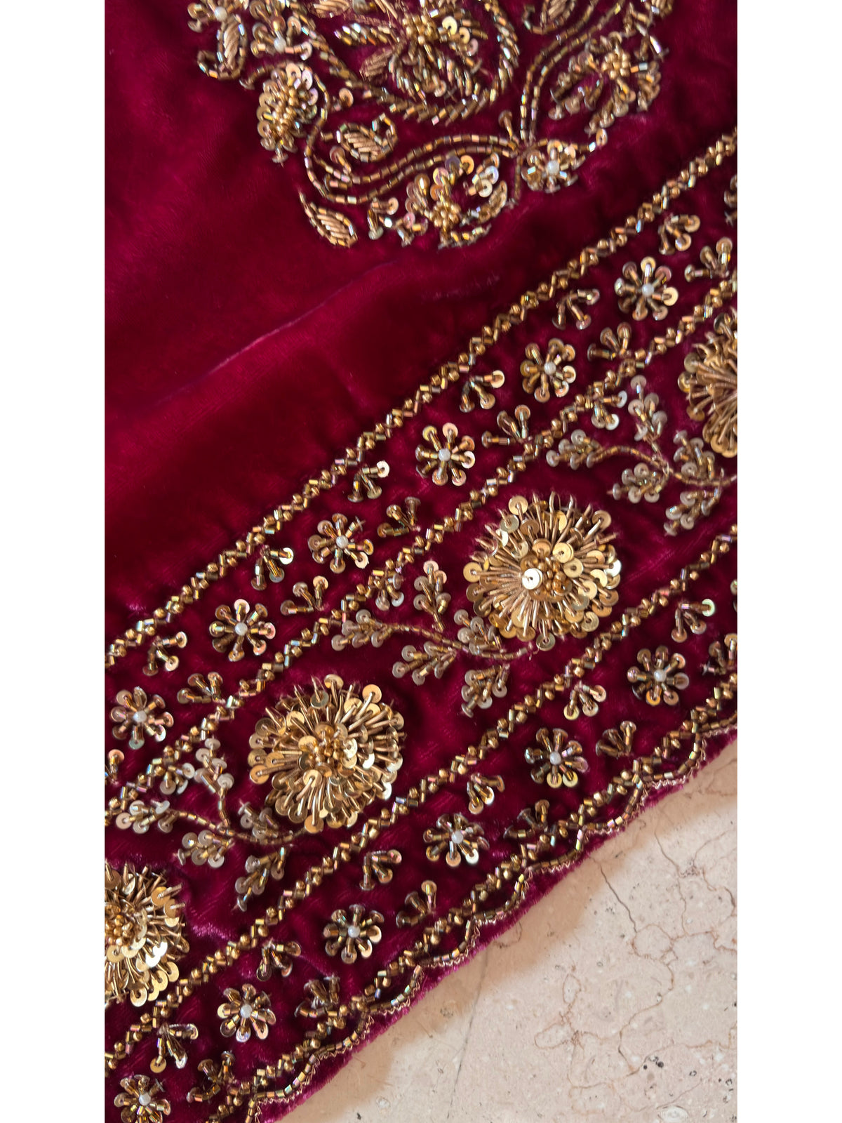 Purple Wine Vows in Velvet Saree