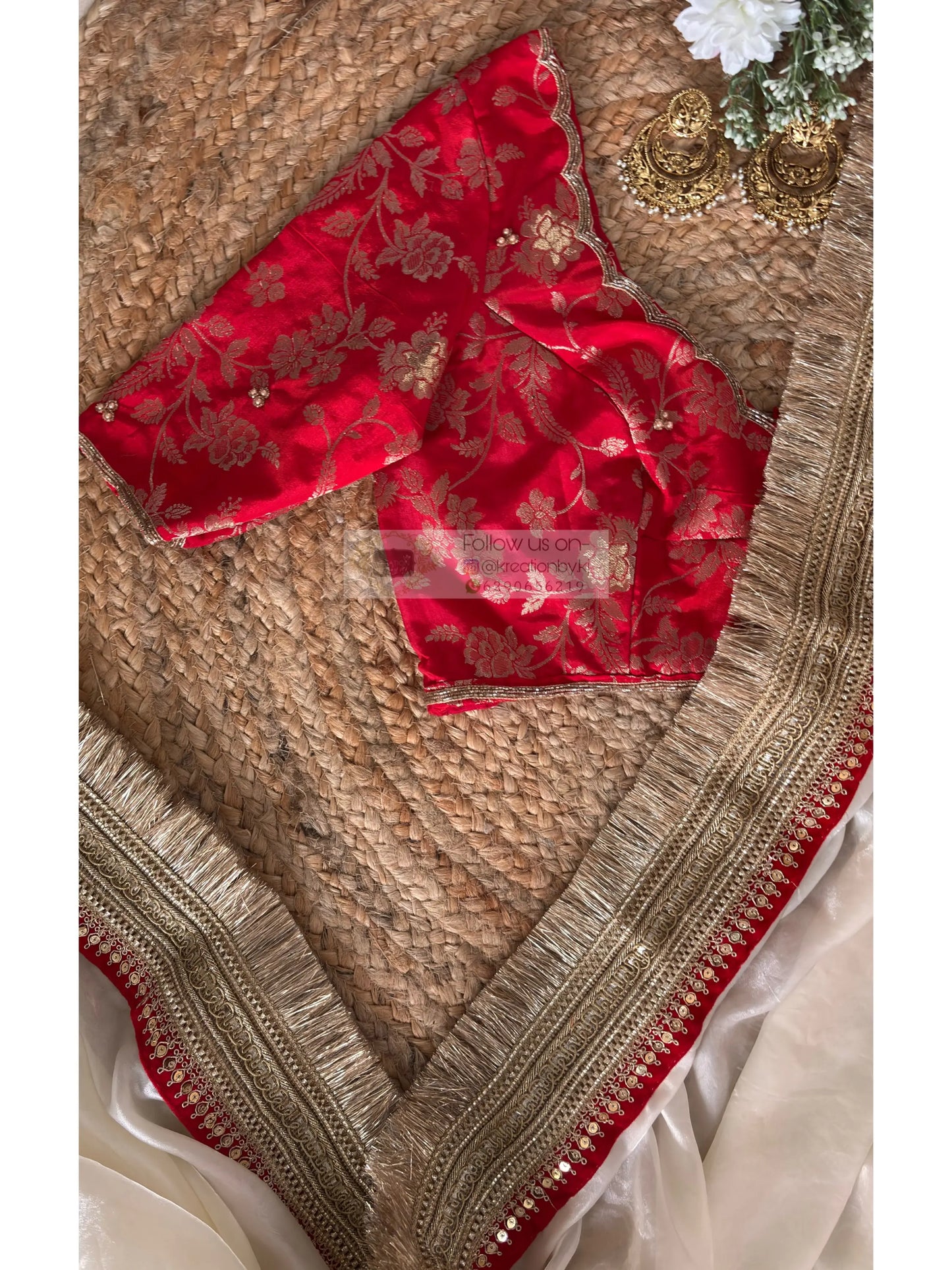 Cream Shimmer Satin Banno Saree Kreation by KJ