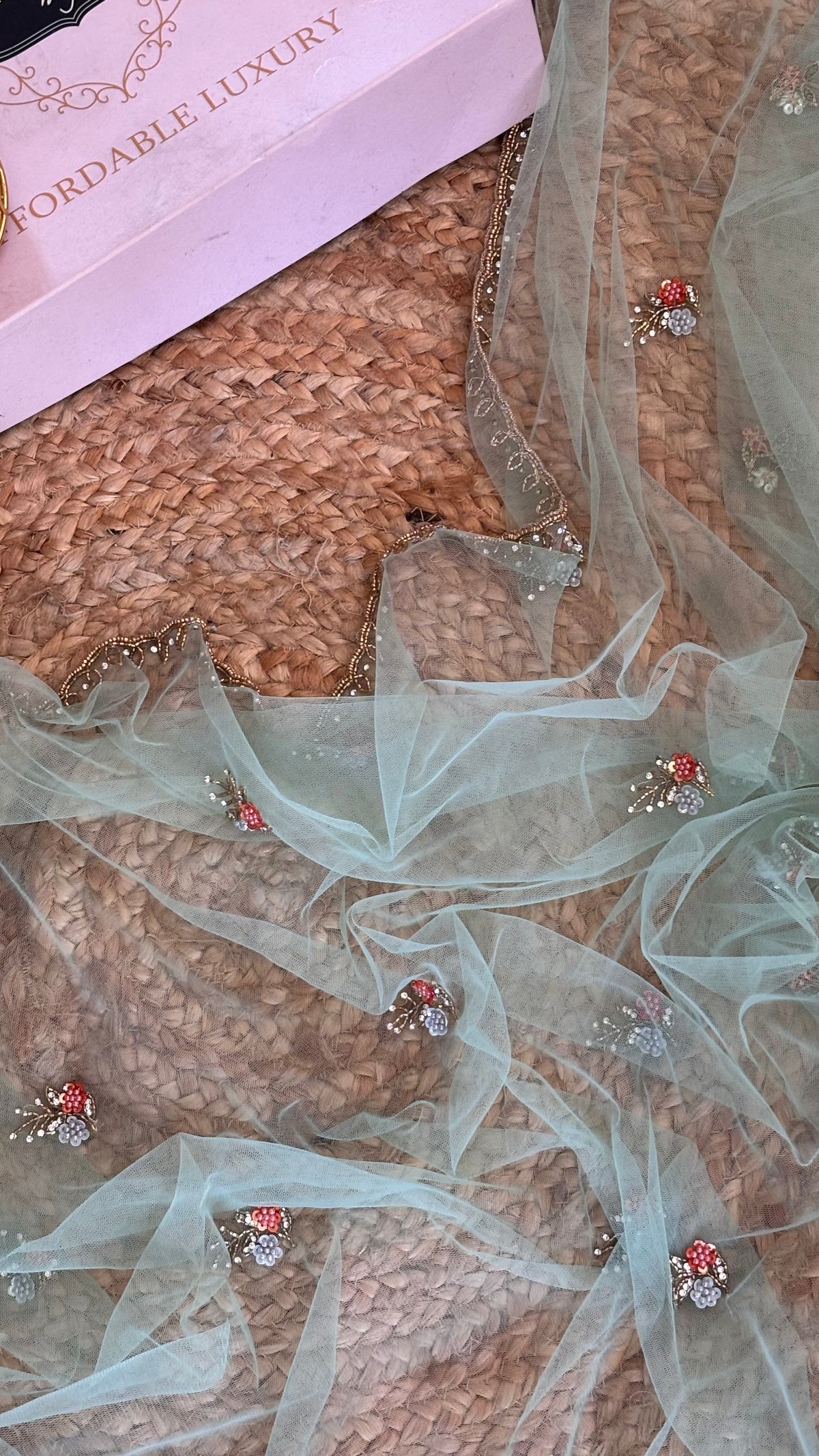Bahar Net Embroidered Saree