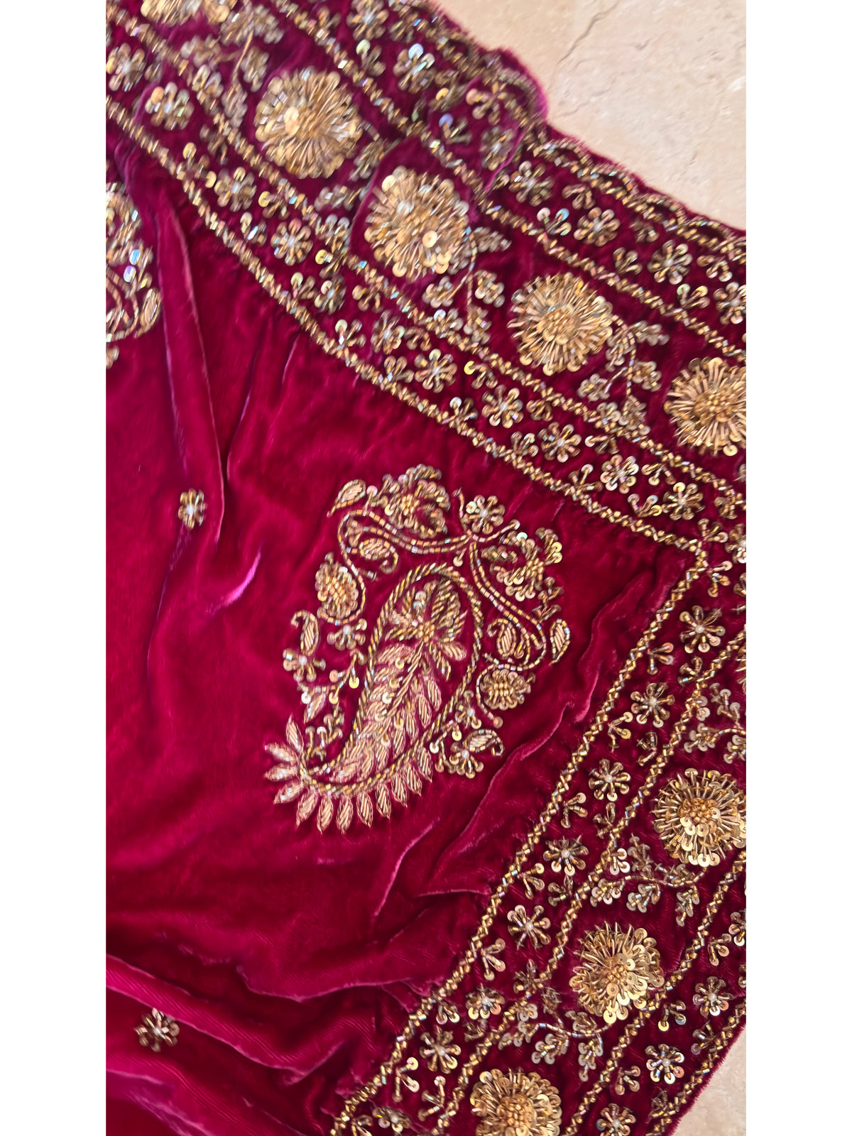 Purple Wine Vows in Velvet Saree