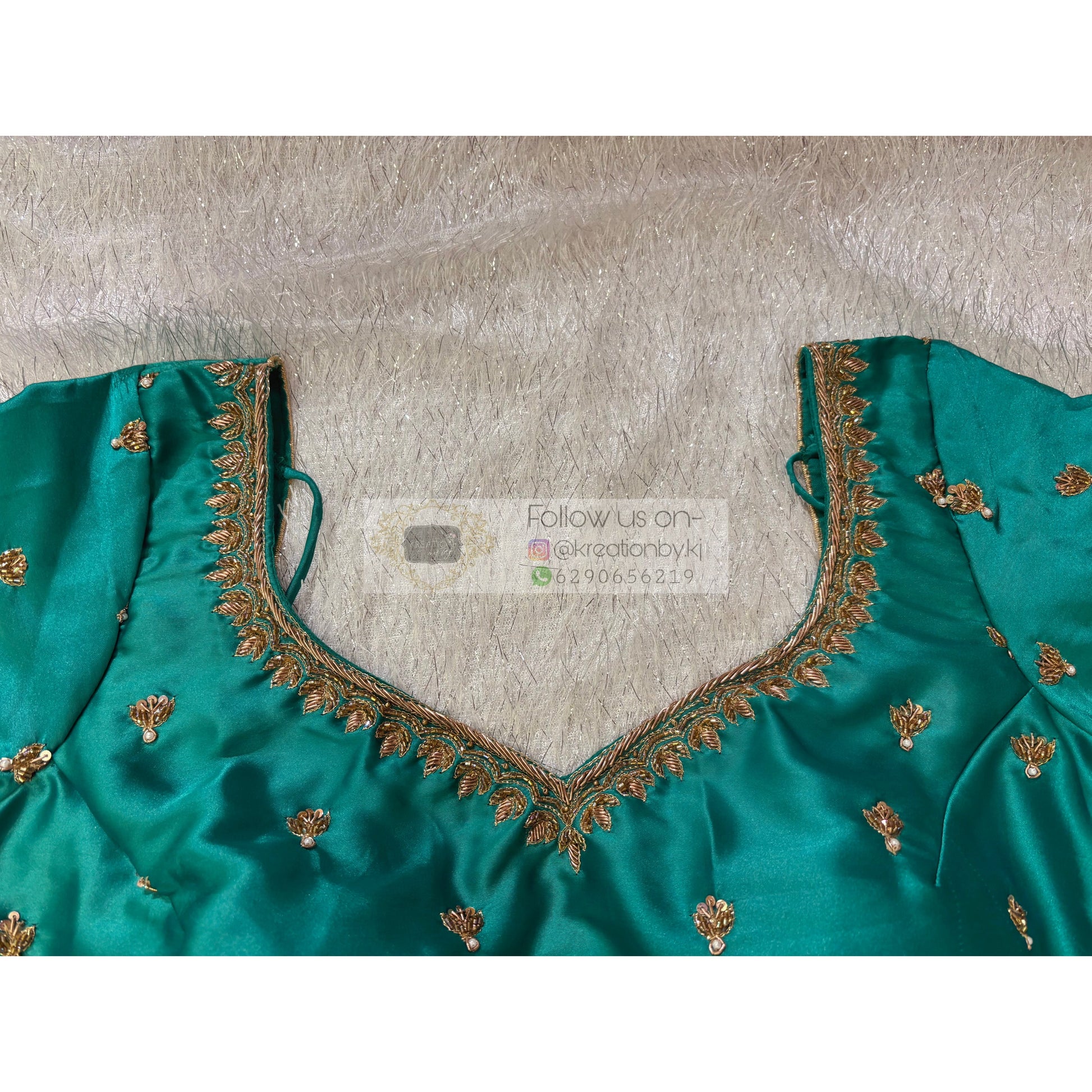 Jade Green Designer Blouse kreationbykj