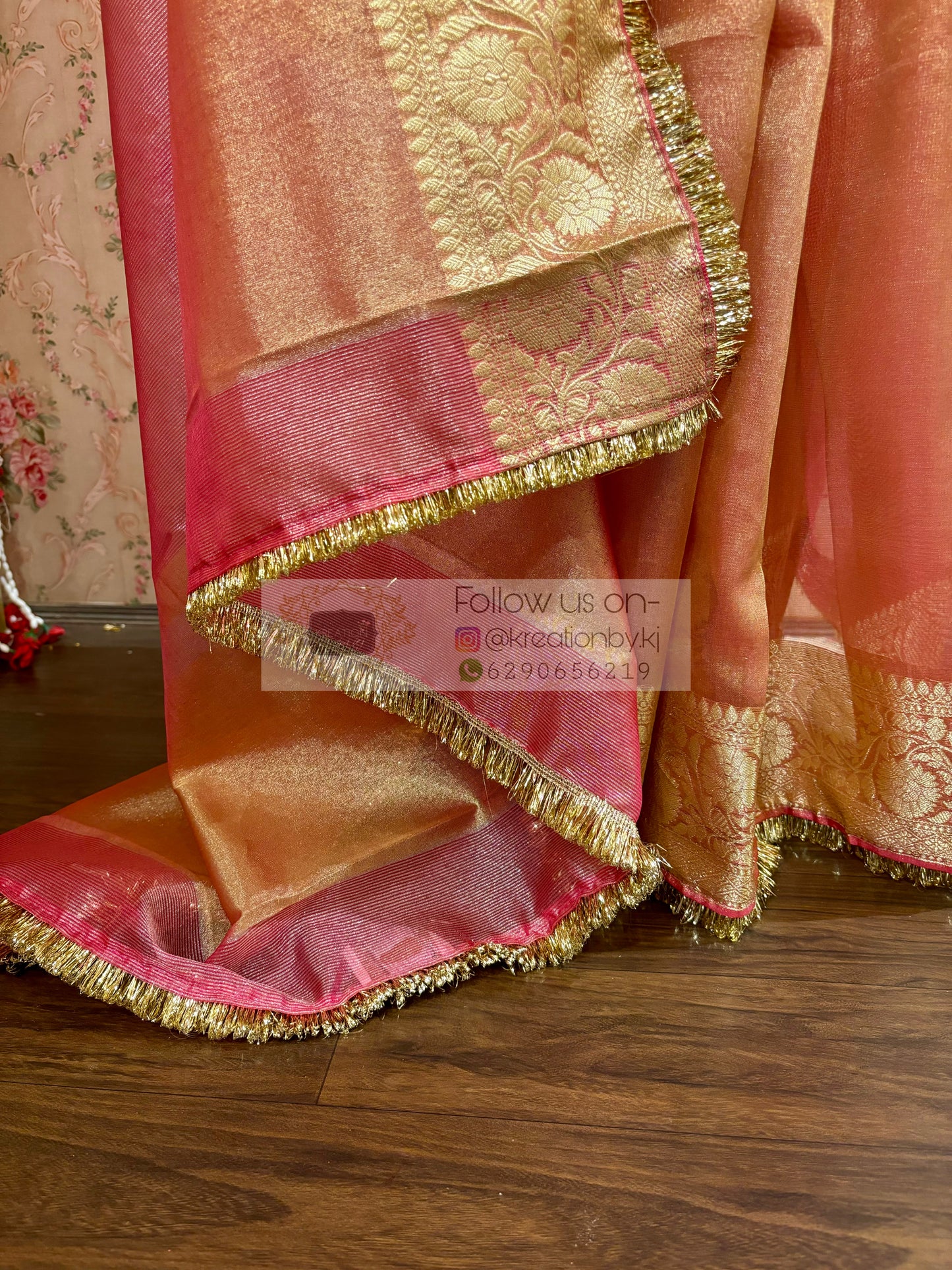 Banarasi Tissue Saree with Gota Kiran Lace