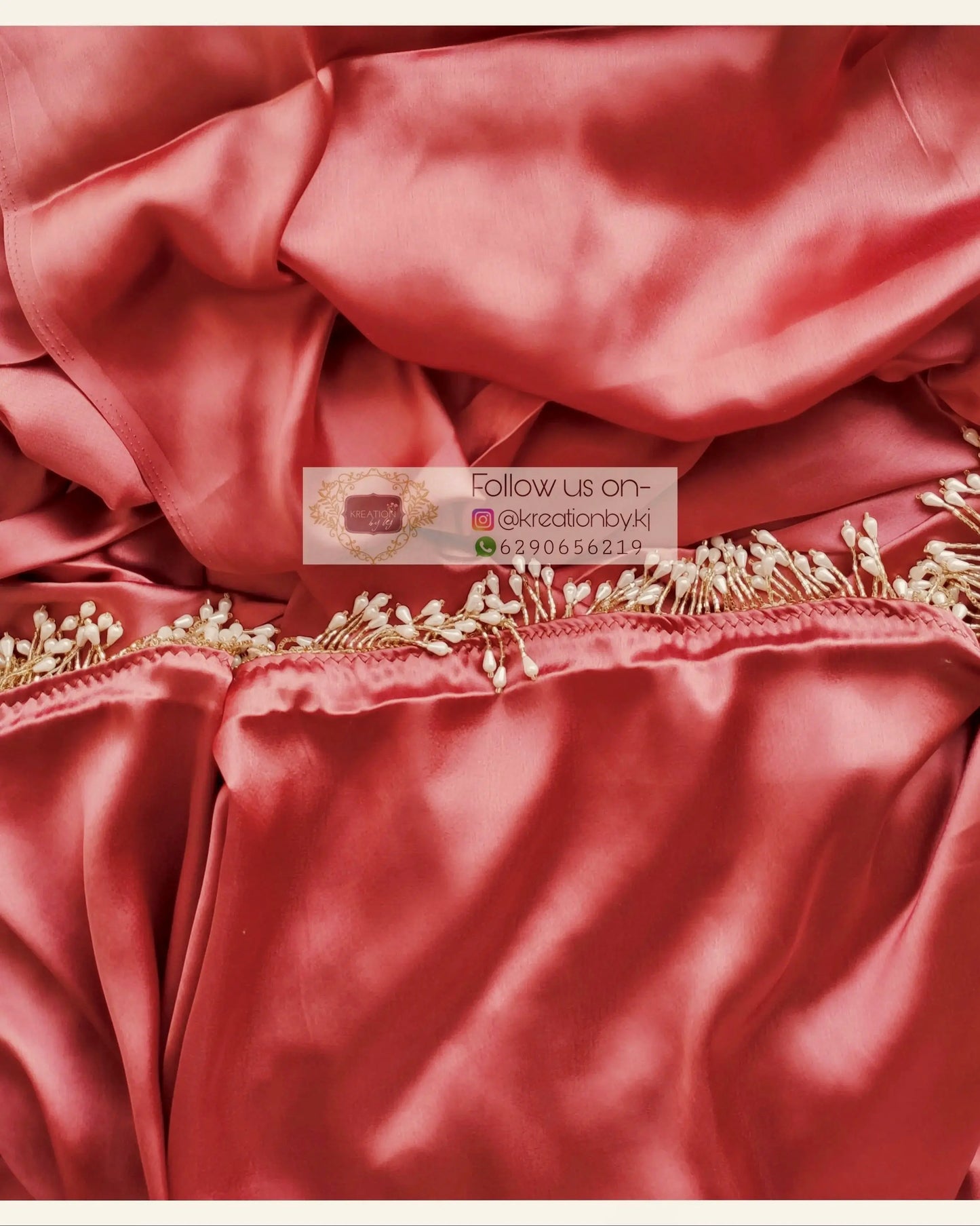 Dusty Rose Satin Silk One Minute Saree kreationbykj.in